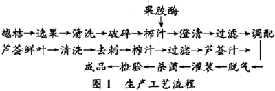 越桔芦荟复合保健饮料配方的生产工艺流程